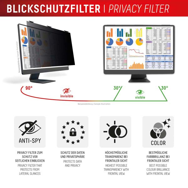 Displex Privacy Safe Magnetische Screenprotector Desktop 21,5 inch - Universeel - 16:9