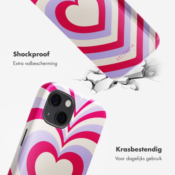 Selencia Vivid Tough Backcover met MagSafe iPhone 13 - Double Hearts Rubine Red Lilac