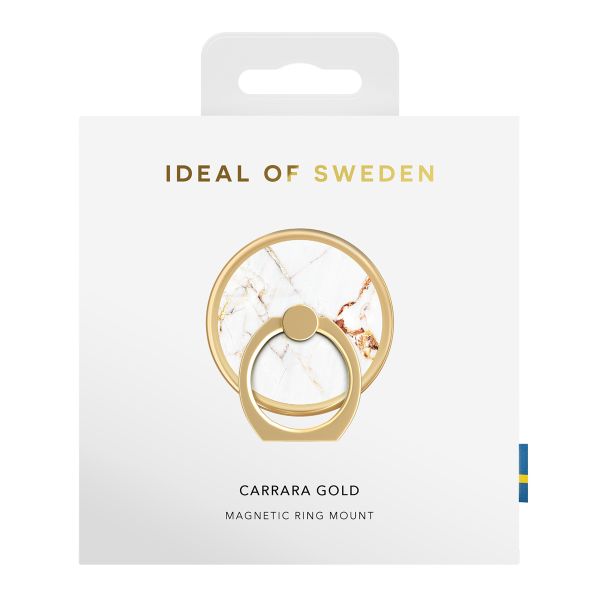 iDeal of Sweden Magnetic Ring Mount - Telefoonring - Carrera Gold Marble