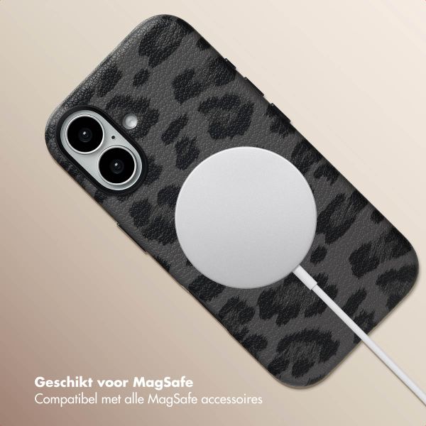 Selencia Sabi Backcover Panterprint met MagSafe Apple iPhone 16 - Midnight Black