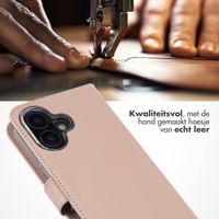 Selencia Echt Leren Bookcase Apple iPhone 16 - Dusty Pink