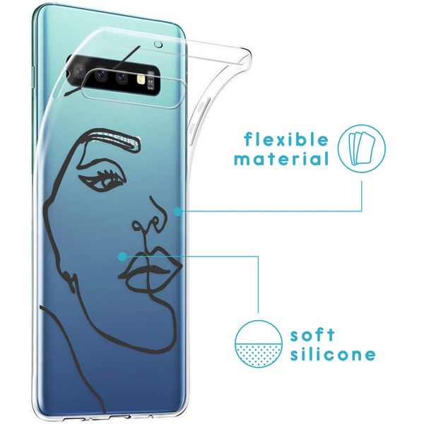 imoshion Design hoesje Samsung Galaxy S10 - Abstract Gezicht - Zwart