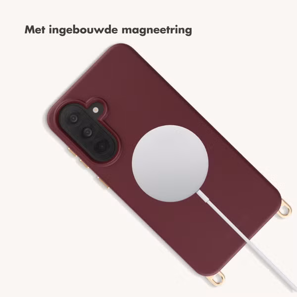 Selencia Rivièra MagSafe Backcover met afneembare haakjes Samsung Galaxy A37 (5G) - Bold Burgundy