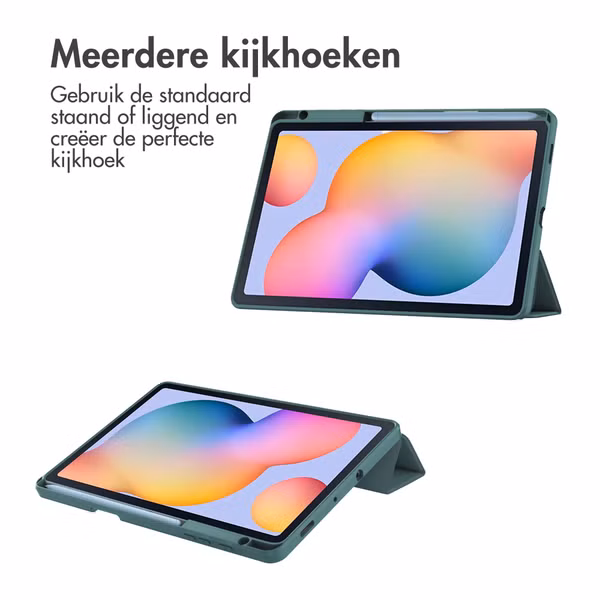 imoshion Trifold Hardcase Bookcase Samsung Galaxy Tab S6 Lite (2020/2022/2024) - Groen