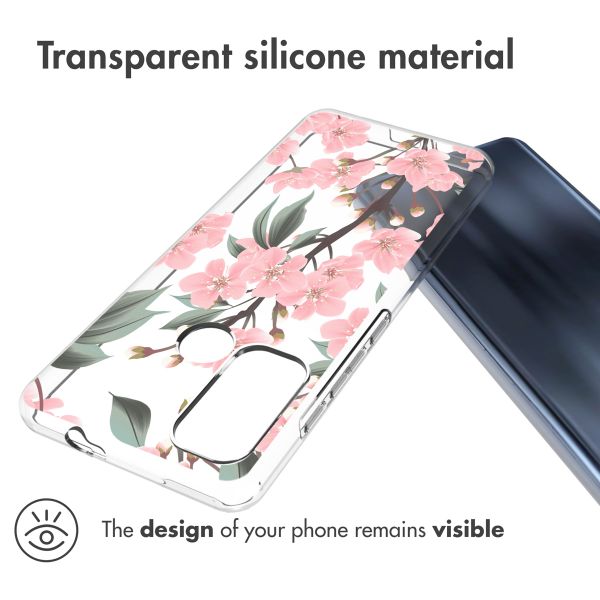 imoshion Design hoesje Motorola Moto G60 - Bloem - Roze / Groen