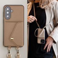Selencia Sera Phone Case with Cord and Envelope Card Holder Samsung Galaxy A37 (5G) - Taupe