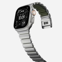 Nomad Stratos Band Apple Watch | 44/45/46/49 mm - Forest Green / Natural Titanium