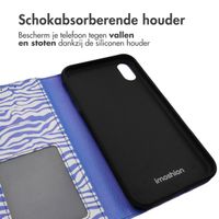 imoshion Design Bookcase iPhone Xr - White Blue Stripes