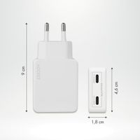Accezz Ultra Slim GaN Oplader - 2x USB-C - 65W - Wit