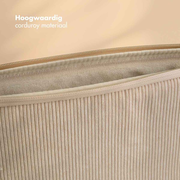 Selencia Corduroy Laptop hoes 15-16 inch - Laptopsleeve - Beige