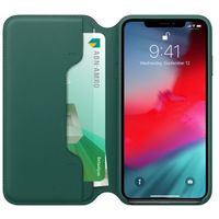 Apple Leather Folio Bookcase iPhone Xs Max - Forest Green