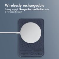 Accezz Magnetic Leather Card Holder - Compatible with Apple Find My - Nightfall Blue