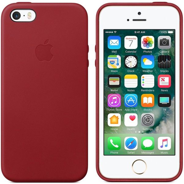 Apple Leather Backcover Apple iPhone SE (2016) / 5 / 5s - Red