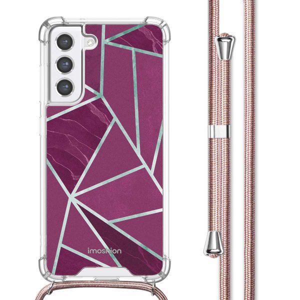 imoshion Design hoesje met koord Samsung Galaxy S21 FE - Bordeaux Graphic