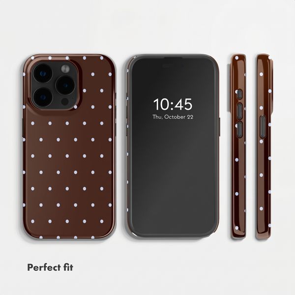 Selencia Vivid Back Cover Apple iPhone 15 Pro - Happy Dots Chocolate