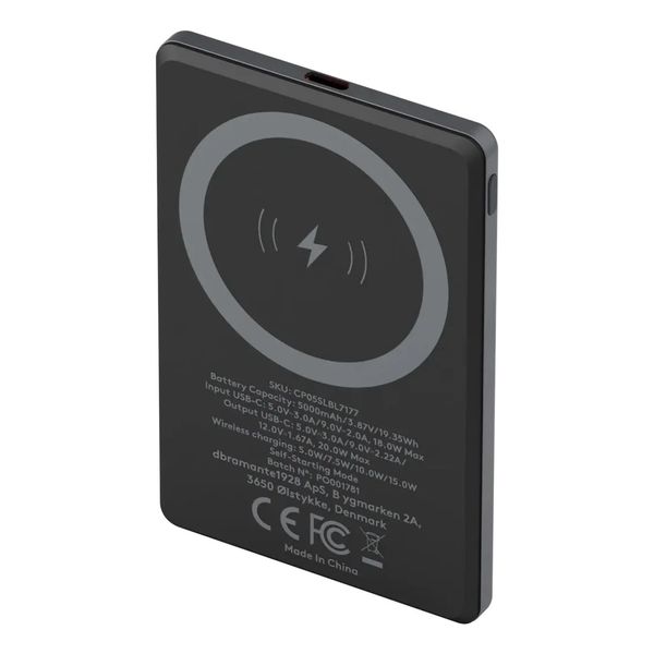 dbramante1928 Re-charge Powerbank 5.000 mAh - Draadloze Powerbank - Grijs