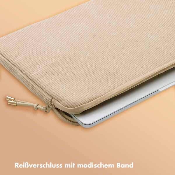 Selencia Corduroy Laptop hoes 13-14 inch - Laptopsleeve - Beige