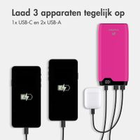imoshion Powerbank 20.000 mAh - 22,5W Snellader - USB-C / USB-A - Hot Pink