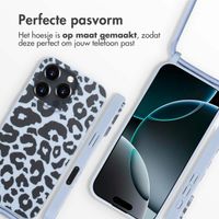 imoshion Siliconen design hoesje met koord iPhone 16 Pro Max - Animal Lila