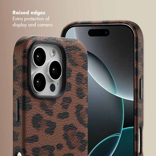 Selencia Sabi Back Cover Panther Print with MagSafe Apple iPhone 16 Pro - Mocha Brown