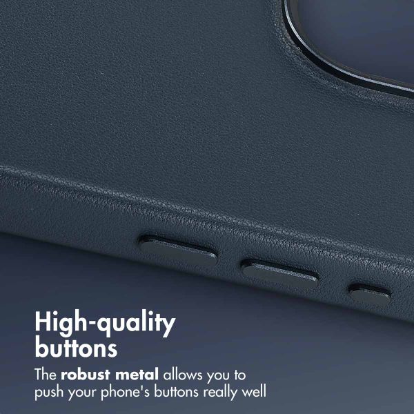 Accezz Leather Back Cover with MagSafe Apple iPhone 15 Pro Max - Nightfall Blue