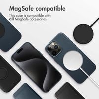Accezz Leather Back Cover with MagSafe Apple iPhone 15 Pro Max - Nightfall Blue