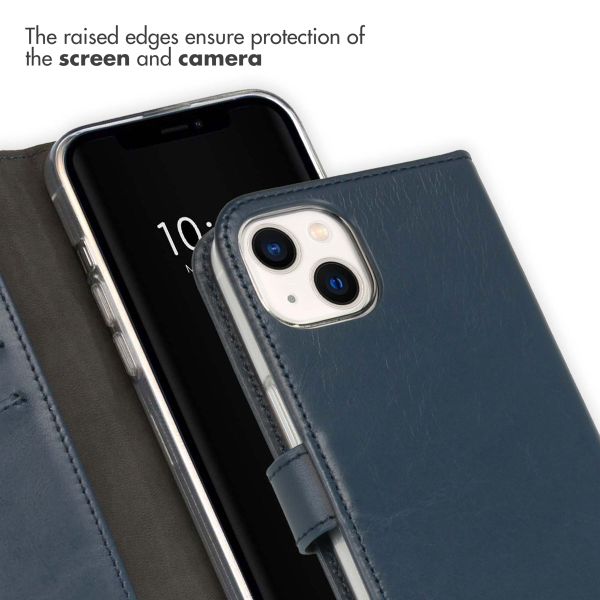Selencia Genuine Leather Book Case Apple iPhone 13 - Blue