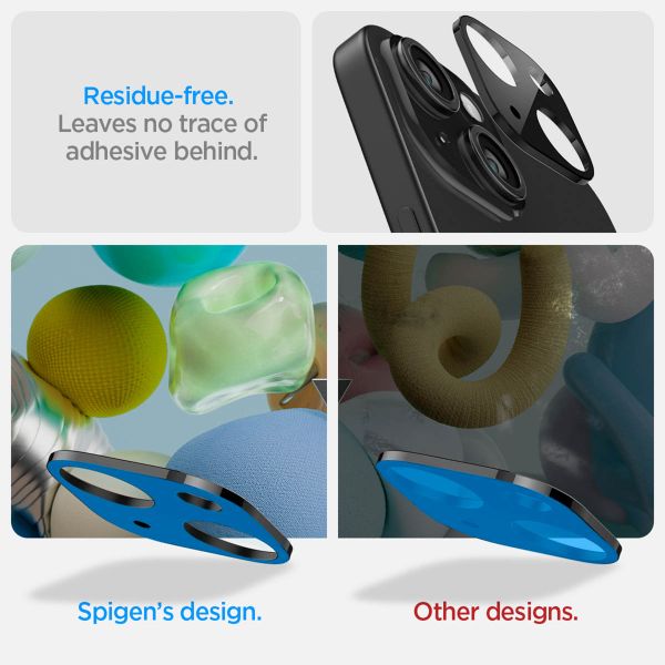 Spigen GLAStR EZ Fit Optik Camera Protector 2 Pack Apple iPhone 15 / 15 Plus - Black