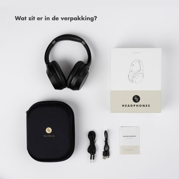 Selencia Urban Play Draadloze Koptelefoon - Active Noise Cancelling (ANC) - Met Opbergcase - Midnight Black