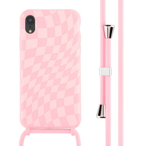 imoshion Siliconen design hoesje met koord iPhone Xr - Retro Pink