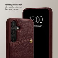 Selencia Nova Telefoonhoes met Koord en Pashouder Samsung Galaxy S25 / S24 - Bold Burgundy