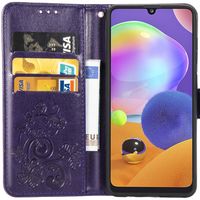 Klavertje Bloemen Bookcase Samsung Galaxy A31 - Paars