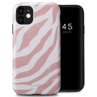 Selencia Vivid Tough Backcover iPhone 11 - Colorful Zebra Old Pink