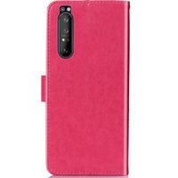 Klavertje Bloemen Bookcase Sony Xperia 1 II - Fuchsia