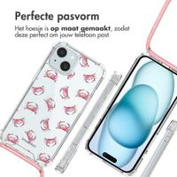 imoshion Design hoesje met koord Apple iPhone 15 - Crab Watercolor