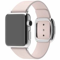 Apple Leather Band Modern Buckle Apple Watch Series 1 t/m 9 / SE (38/40/41 mm) | Series 10 (42 mm) - Maat M - Blush