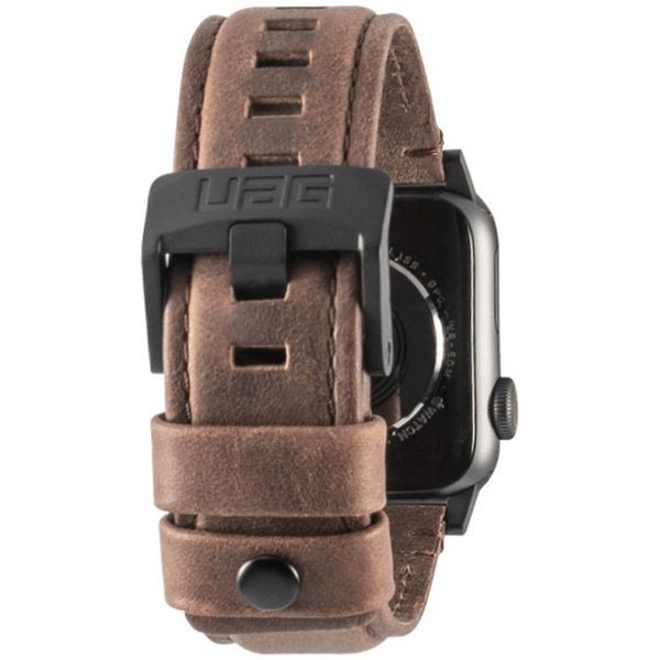UAG Leather Strap band Apple Watch Series 1 t/m 9 / SE (38/40/41 mm) | Series 10 / 11 (42 mm) - Bruin