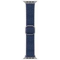 Uniq Aspen Braided bandje Apple Watch Series 1 t/m 9 / SE (38/40/41 mm) | Series 10 (42 mm) - Oxford Blue