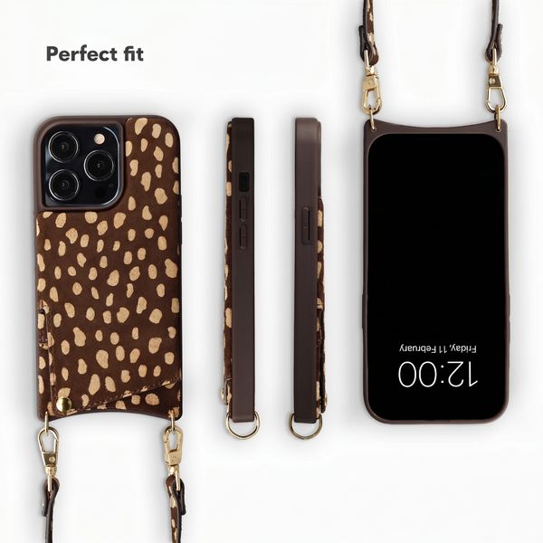 Selencia Nova Real Leather Back Cover with Card Holder Apple iPhone 13 Pro - Fawn Chic