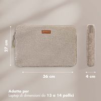 Selencia Teddy Laptop hoes 13-14 inch - Laptopsleeve - Sand