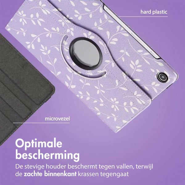 imoshion 360° Draaibare Design Bookcase Samsung Galaxy Tab A9 Plus - Lavender Flowers