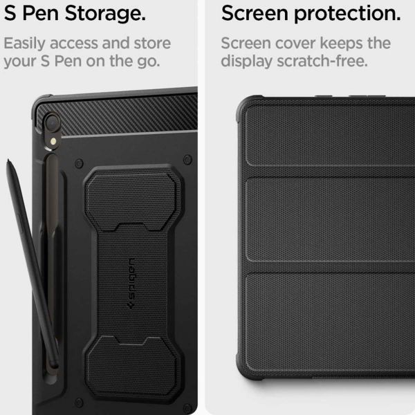 Spigen Rugged Armor Pro Bookcase Samsung Galaxy Tab S9 11.0 inch - Zwart