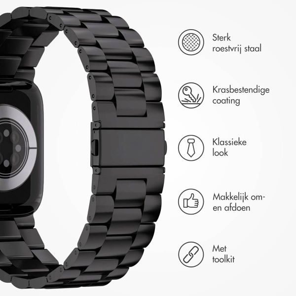 imoshion Stalen bandje Apple Watch Series 1 t/m 11 / SE / Ultra (44/45/46/49 mm) - Zwart