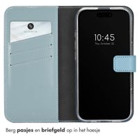 Selencia Echt Leren Bookcase Apple iPhone 16 - Air Blue
