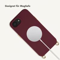 Selencia Rivièra MagSafe Back Cover with detachable hooks Apple iPhone 17e / 16e - Bold Burgundy