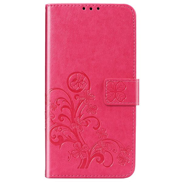 Klavertje Bloemen Bookcase Samsung Galaxy A01 - Fuchsia