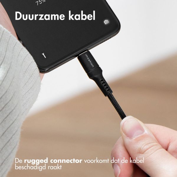 imoshion Braided USB-C naar USB-C kabel - 0,5 meter - Zwart