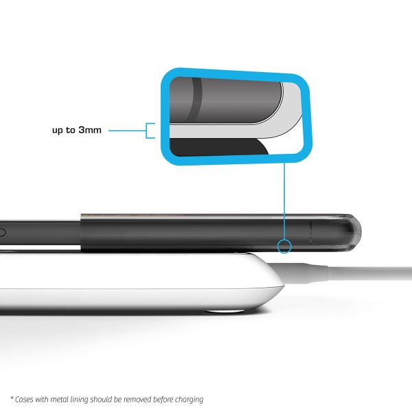 Zens Single Wireless Charger - Draadloze oplader - Met laadkabel - 10 Watt - Wit