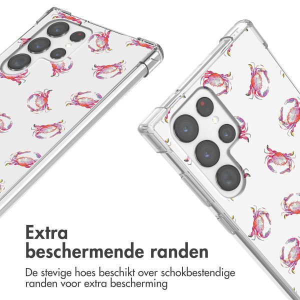 imoshion Design hoesje met koord Samsung Galaxy S22 Ultra - Crab Watercolor