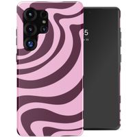 Selencia Vivid Backcover met MagSafe Samsung Galaxy S25 Ultra - Wavy Swirl Pink Plum